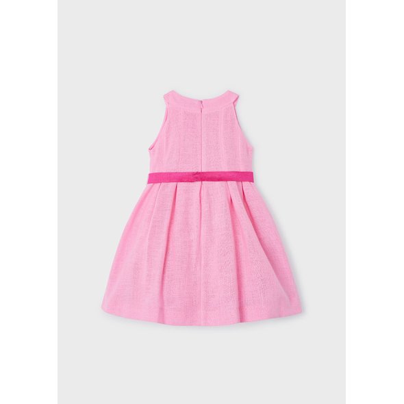 Φόρεμα με ζώνη "Flowers" ροζ