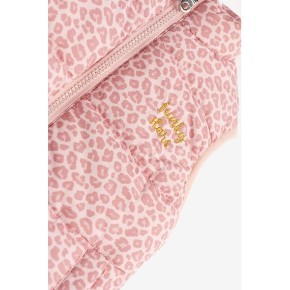Αμάνικο μπουφάν κορίτσι "Animal print" ροζ