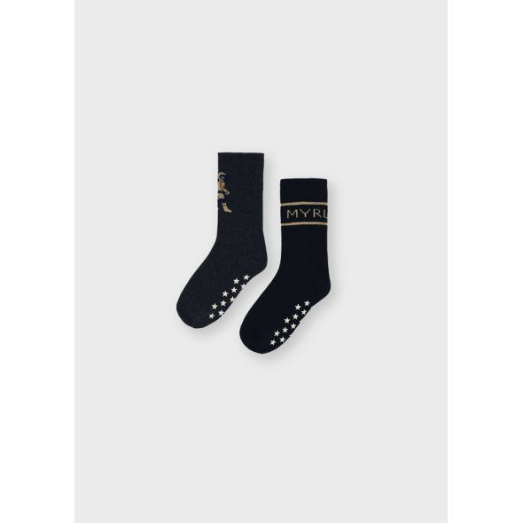 Σετ 2 ζευγάρια αντιολισθητικές κάλτσες "Astronaut" μαύρο