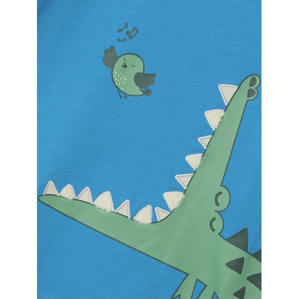 Μπλούζα κοντομάνικη αγόρι "Bird and crocodile" γαλάζιο