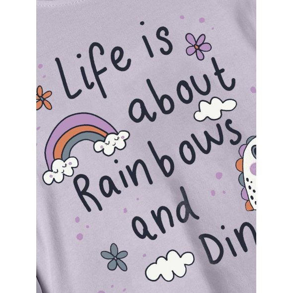 Μπλούζα "Life is about rainbows" λιλά